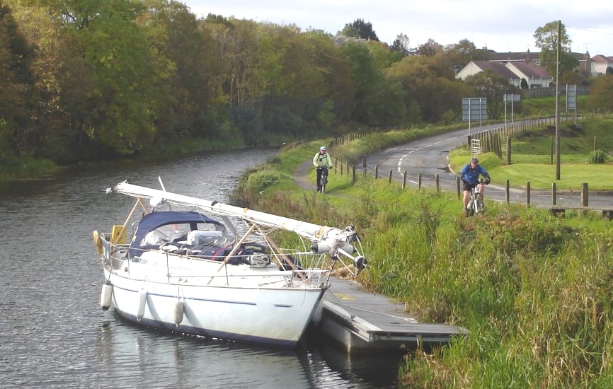 Boat on Forth and Clyde Canal at Twechar