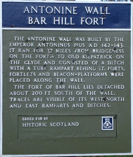 Sign at Roman Fort on Barr Hill at Twechar