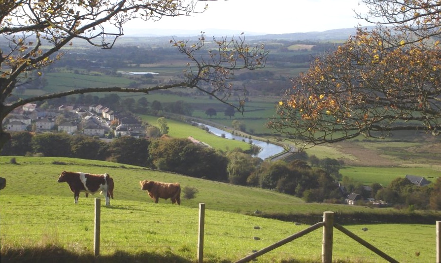 Twechar and Forth & Clyde Canal from Roman Fort on Barr Hill