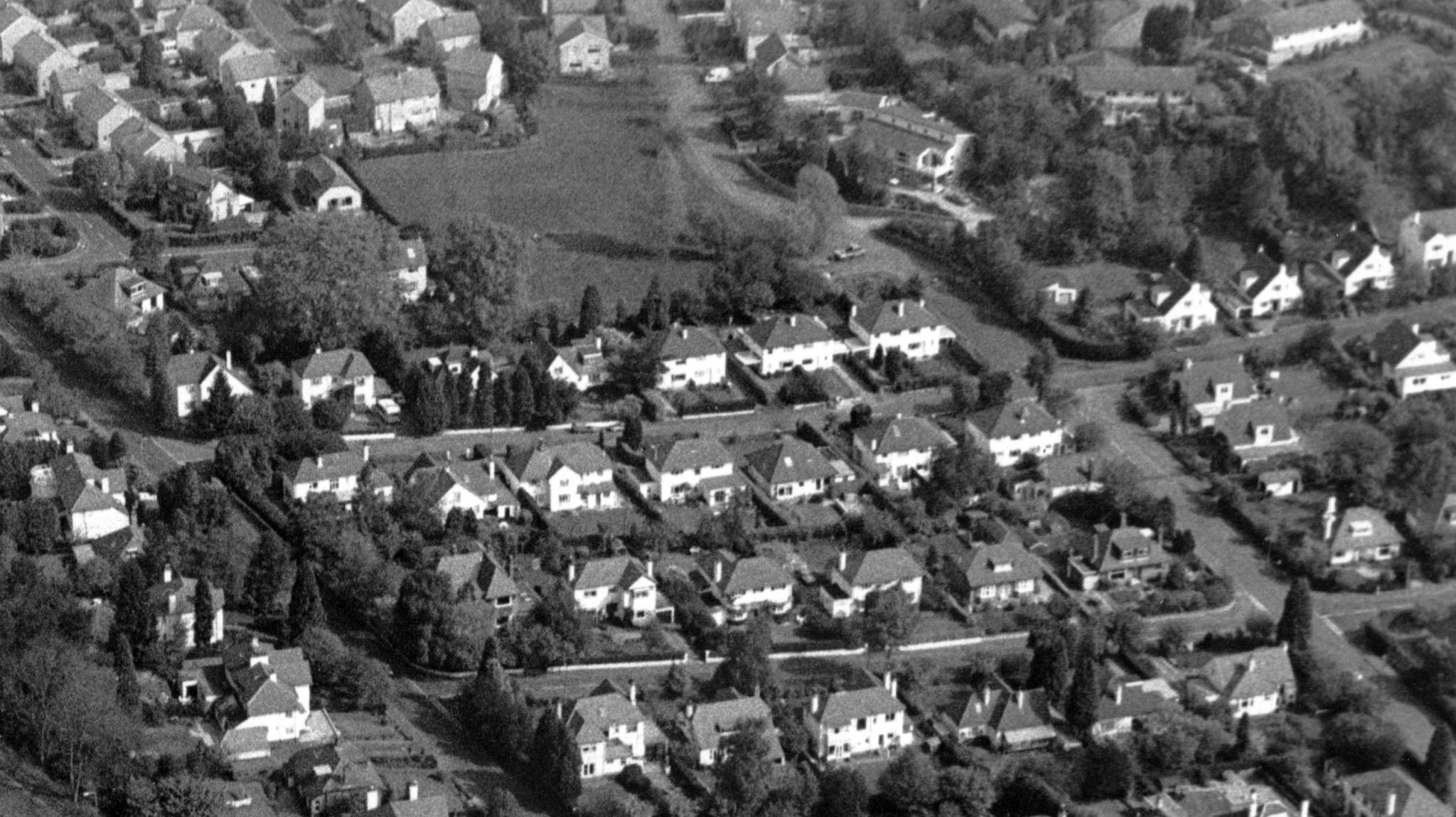 Aerial view of North Grange Road in Gartconnel Estate, Bearsden
