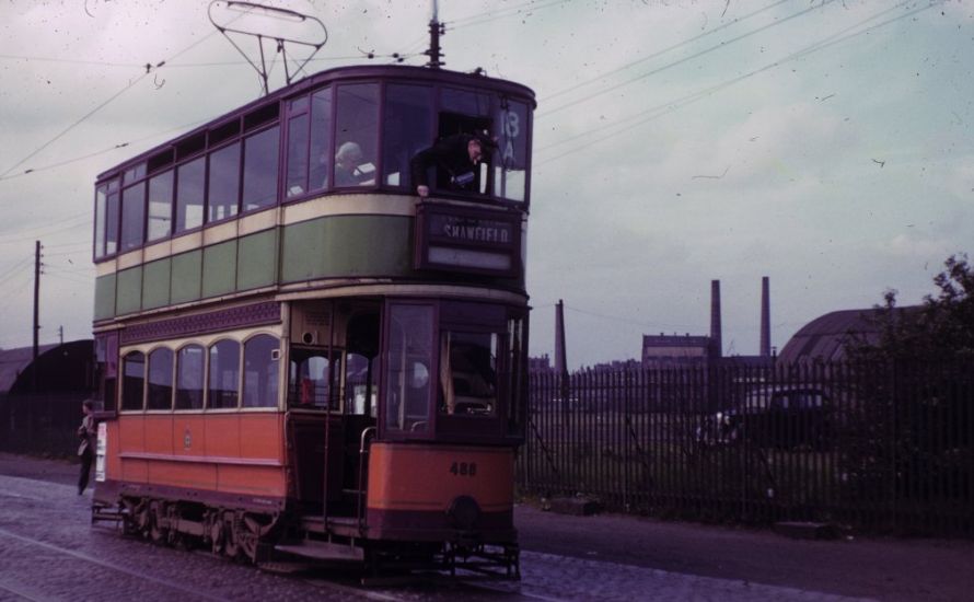 Glasgow Corporation tramcar in Shawfield