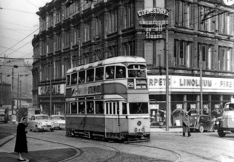 Glasgow Corporation tramcar in Cowcaddens