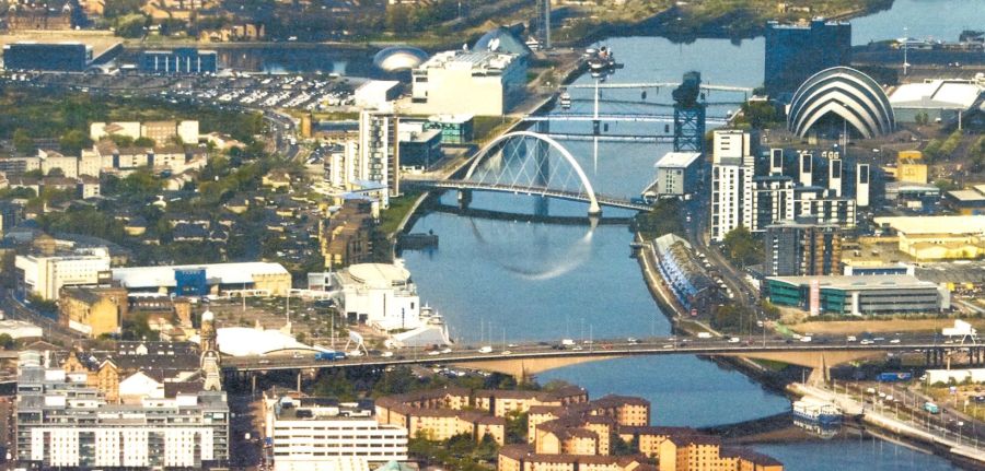 Bridges over the River Clyde in Glasgow, Scotland