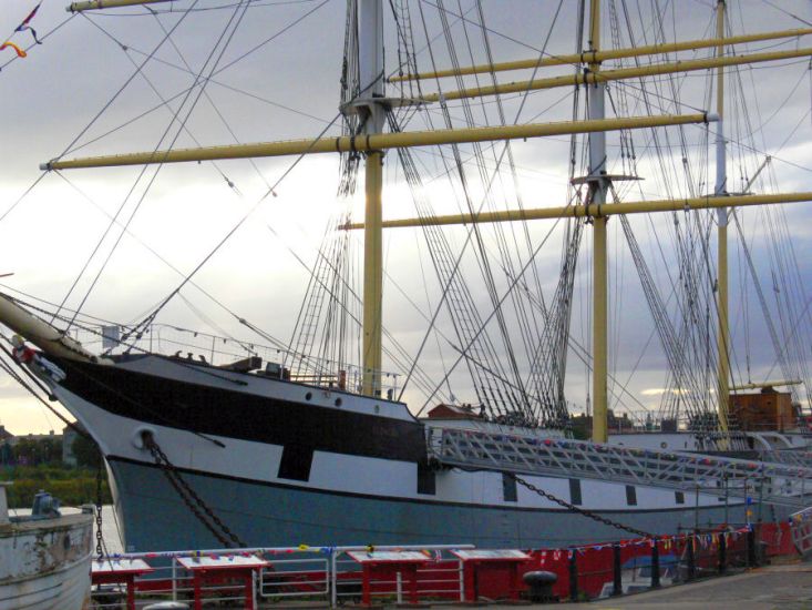 The Tall Ship ( old sailing vessel ), SV Glenlee, at Broomielaw in Glasgow