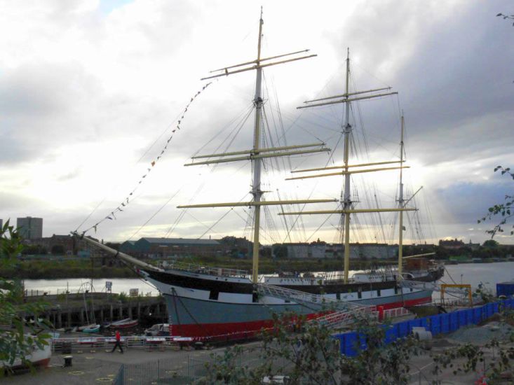 Tall Ship ( old sailing vessel ) at Broomielaw in Glasgow