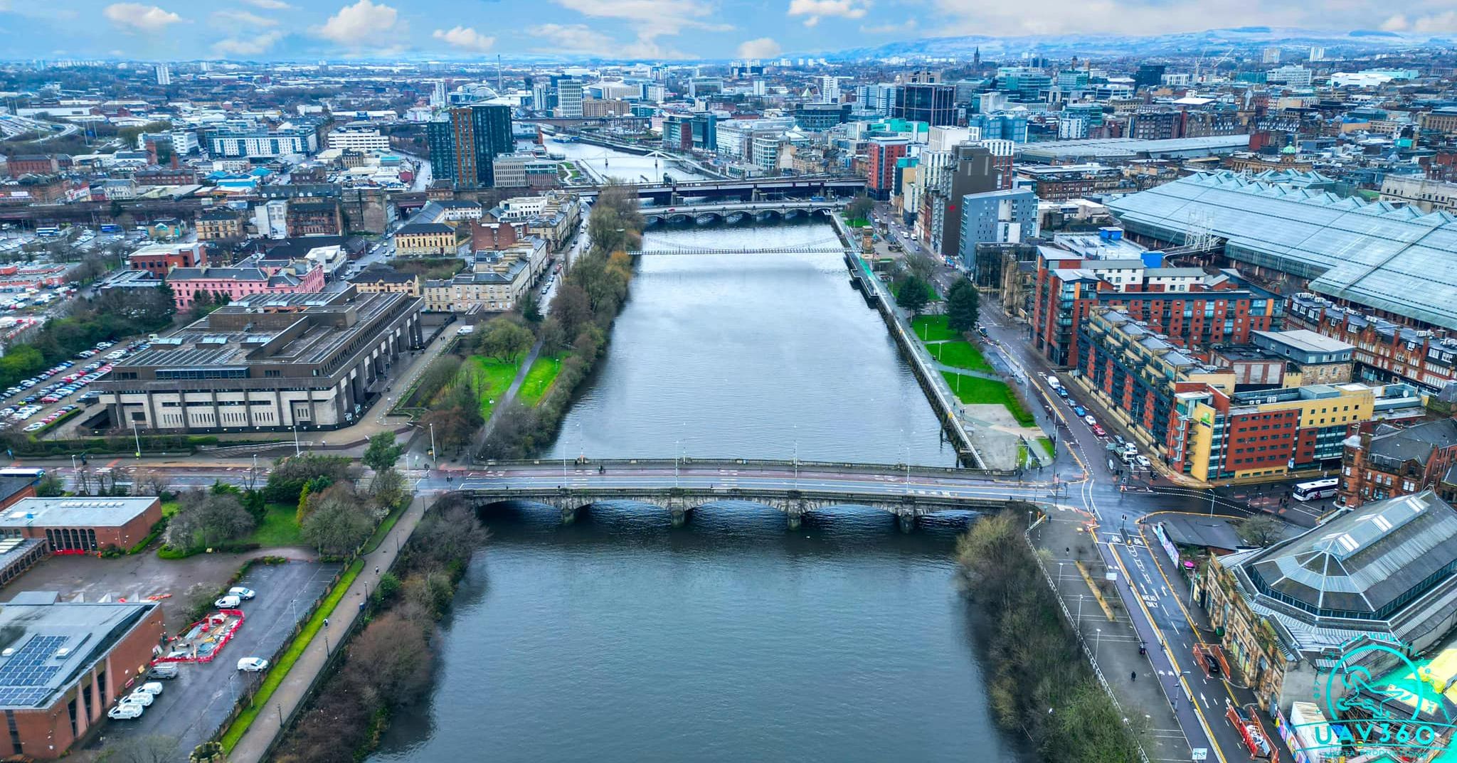 Bridges over the River Clyde in Glasgow, Scotland