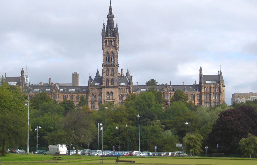 Glasgow University from Kelvingrove Park