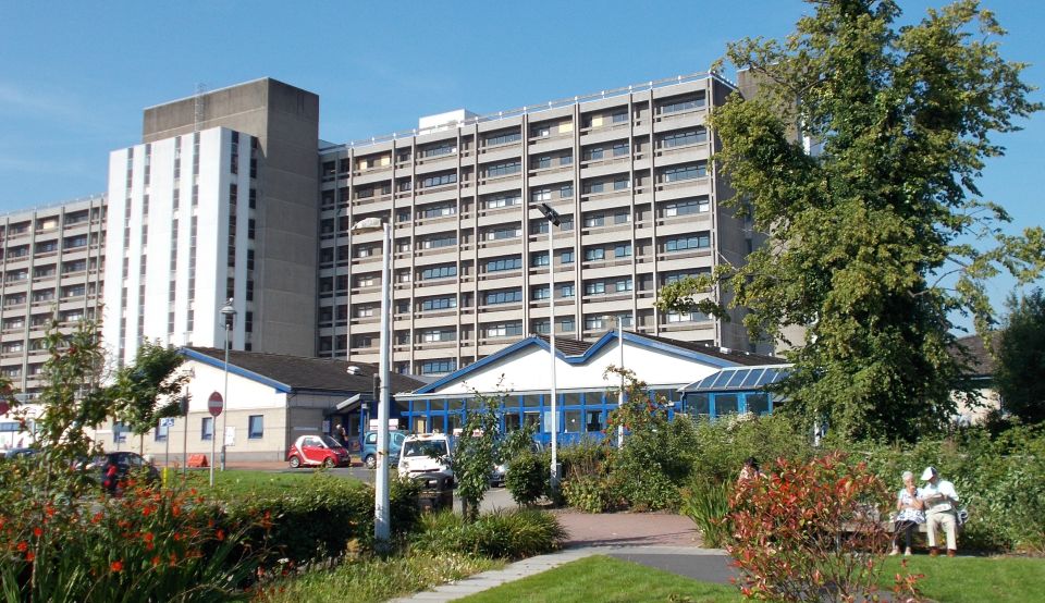 Gartnavel Hospital next to Great Western Road in Glasgow