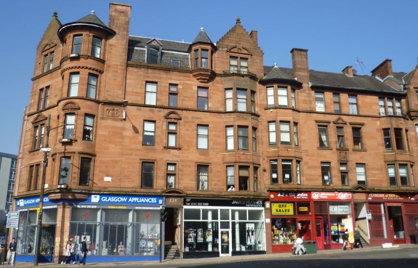 Sandstone Tenements in the High Street in Glasgow city centre
