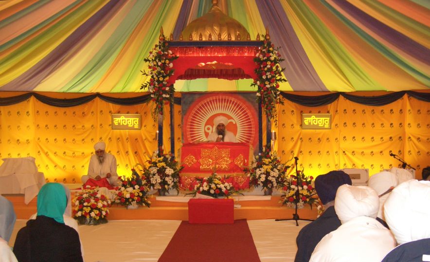 Typical Darbar Hall interior of a Gurdwara ( Sikh Temple )