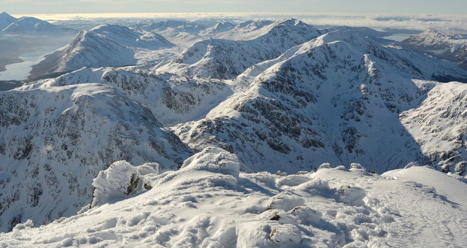 View to SW from Bidean nam Bian in winter