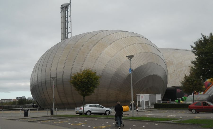 The IMAX Cinema Building in the Glasgow Science Centre