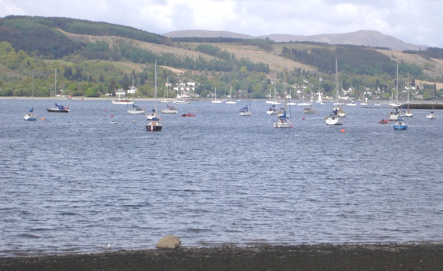 Boats in Gare Loch at Helensburgh