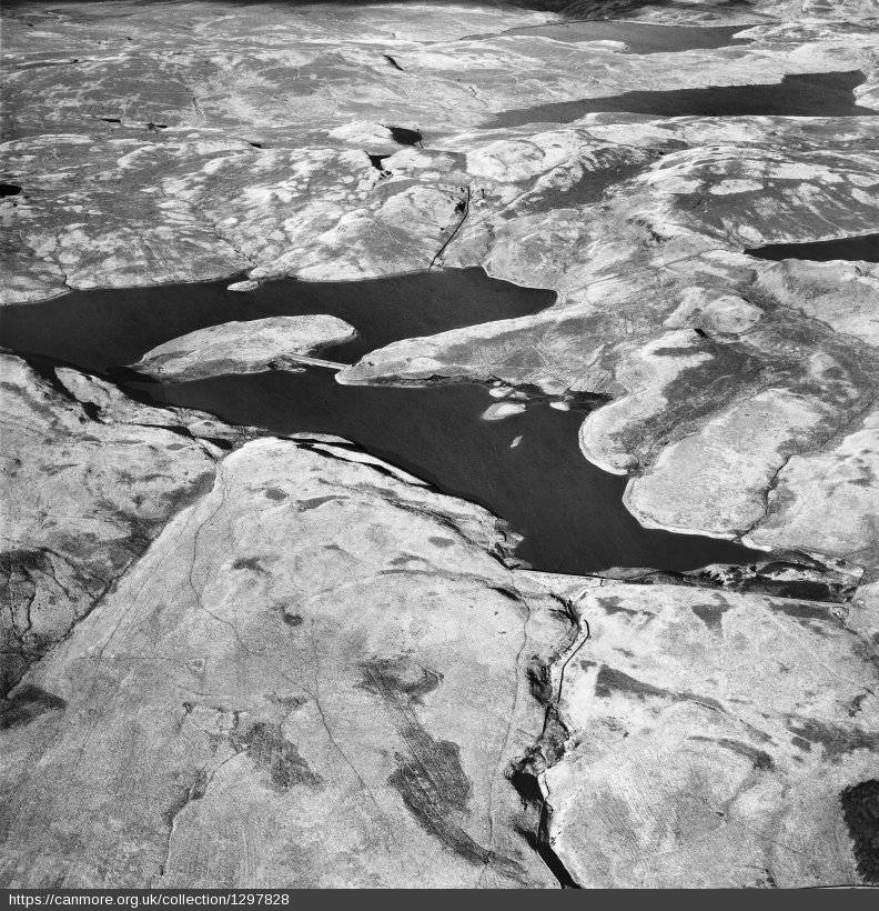 Aerial view of Cochno Loch and Jaw Reservoir