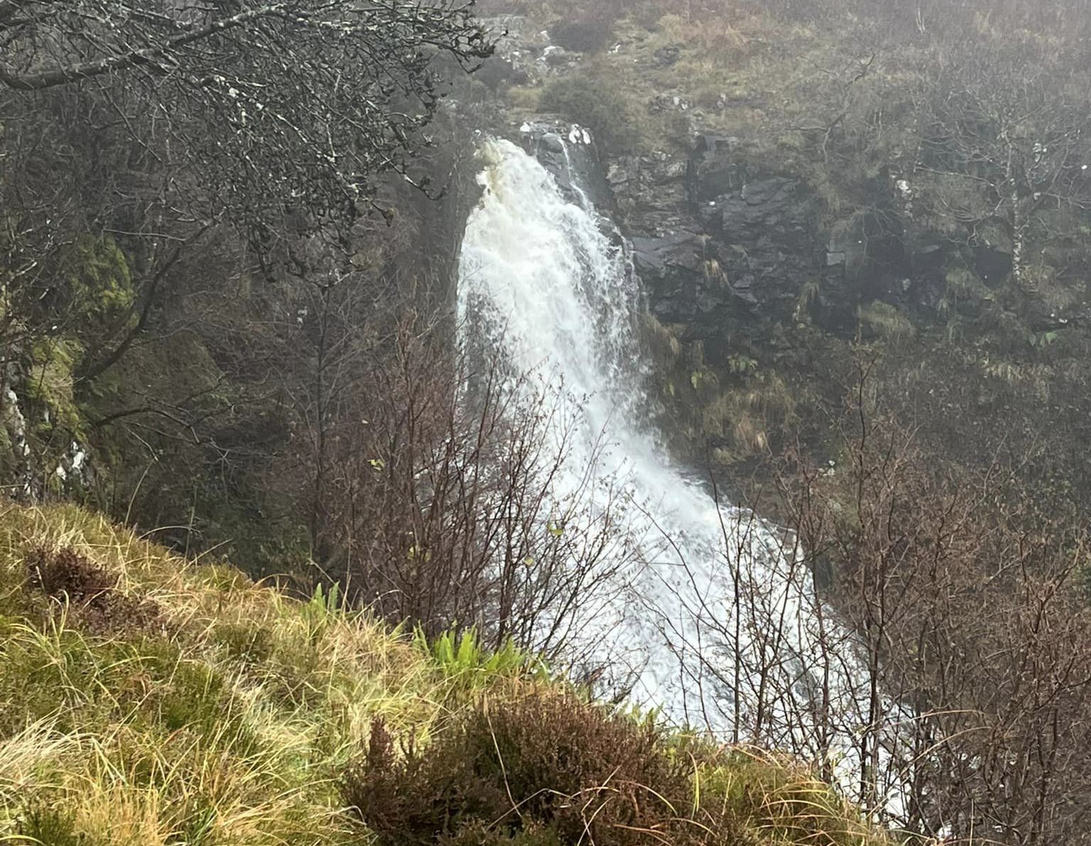 Grey Mare's Tail Waterfall on the Jaw Burn on route to Jaw Reservoir