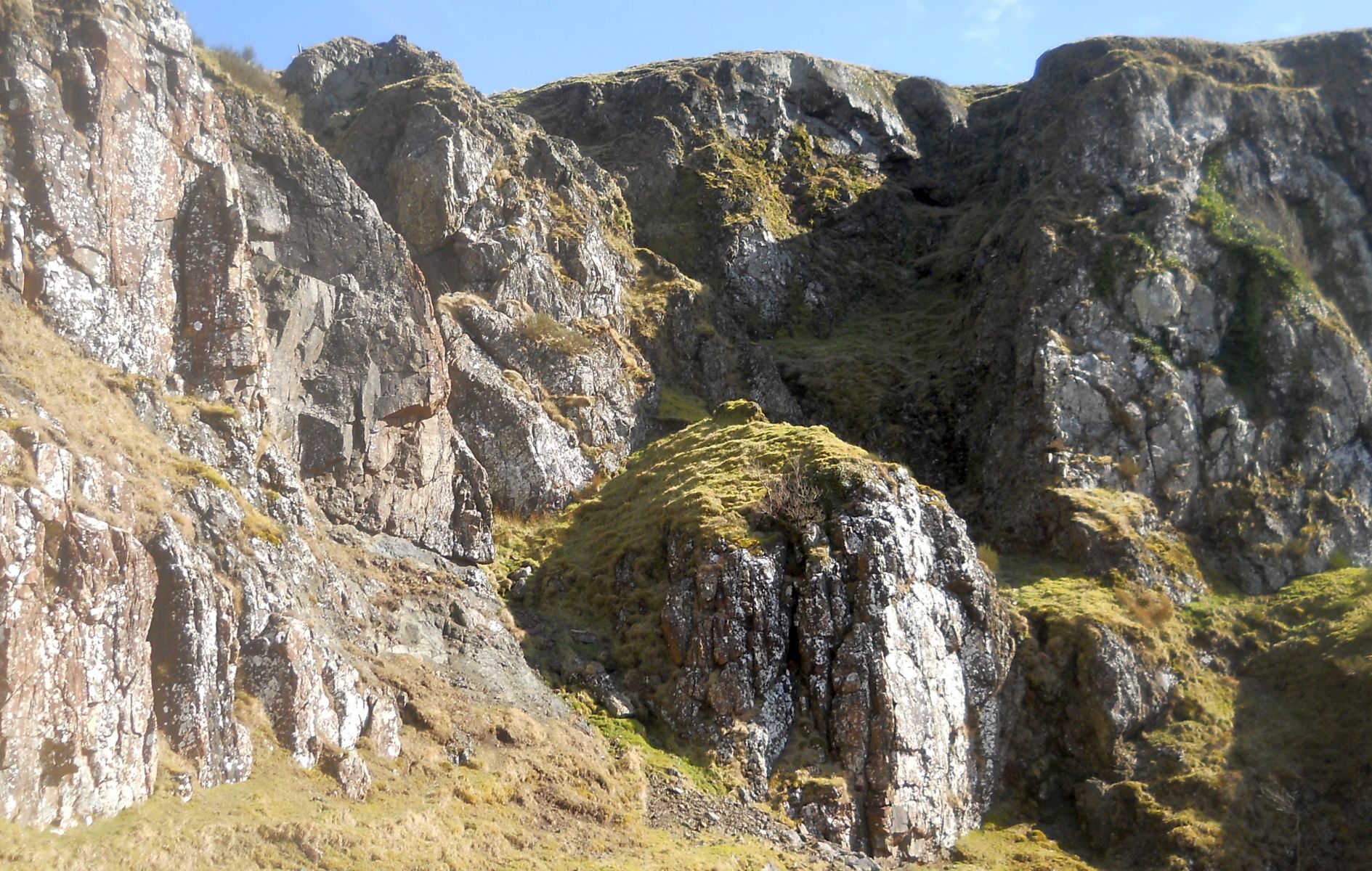 Bannan Crags in the escarpment of the Campsie Fells