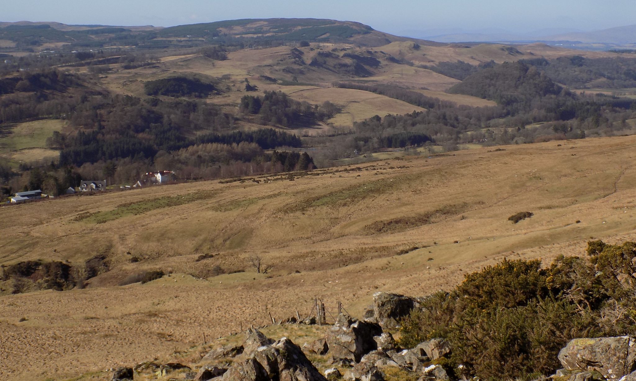Auchineden Hill on ascent to Bannan Crags in the escarpment of the Campsie Fells