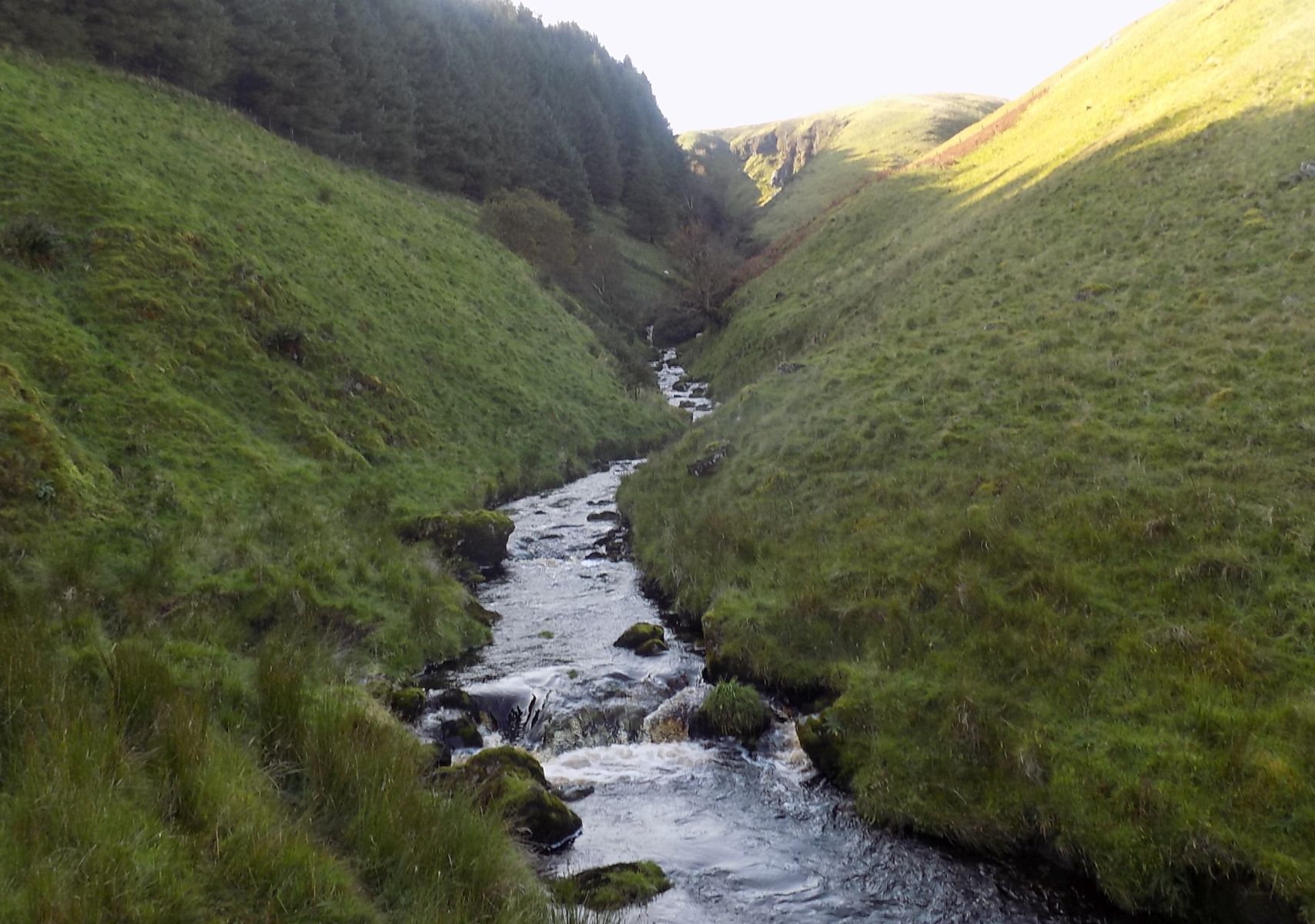 View up Gonachan Burn to the Hole of Kailrine in the Campsie Fells