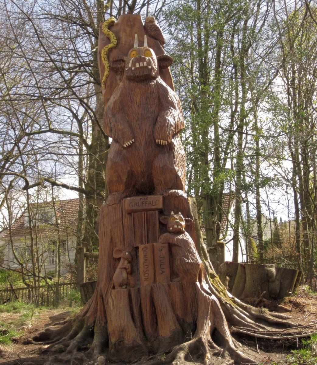 The Gruffalo Carved Beech Log at Kilmardinny Loch in Bearsden