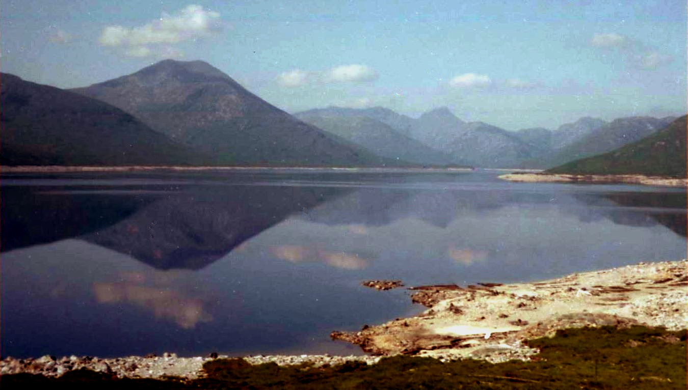 Sgurr Mor and Sgurr na Ciche across Loch Quoich in Knoydart