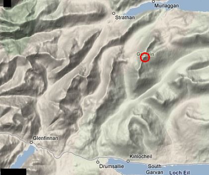 Location Map for Glenfinnan and Gulvain