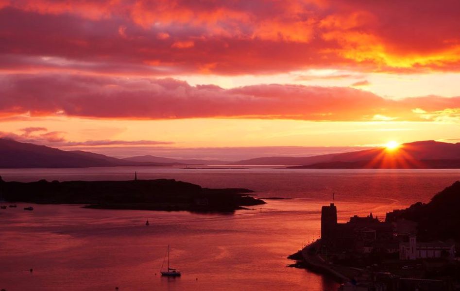 Sunset at Oban on West Coast of Scotland