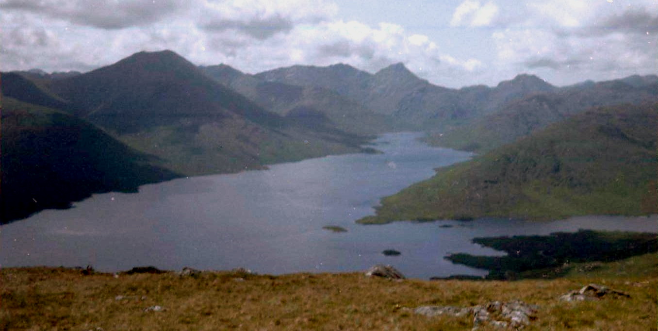 Sgurr Mor and Sgurr na Ciche across Loch Quoich from Gleouraich