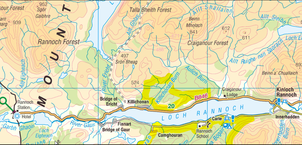 Map of Kinloch Rannoch