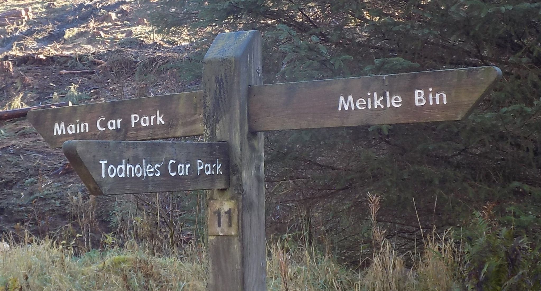 Signpost for Meikle Bin