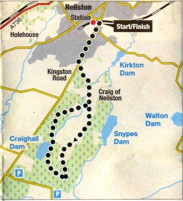 Map of Walk around Neilston Pad