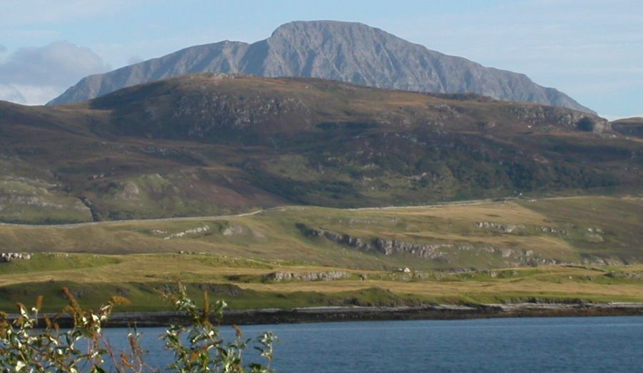 Ben Hope from Loch Eriboll in Highlands of Northern Scotland