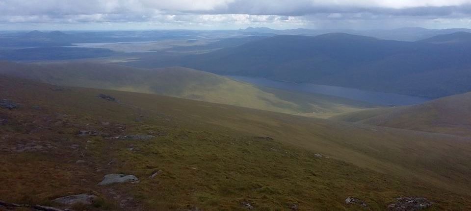 View from Ben Klibreck in Highlands of Northern Scotland