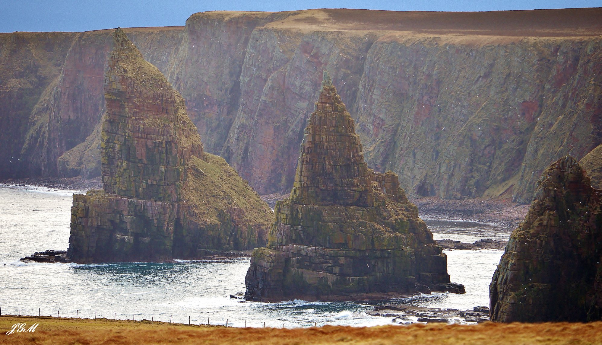 Duncansby Sea Stacks at John O' Groats on the Northern Coast of Scotland