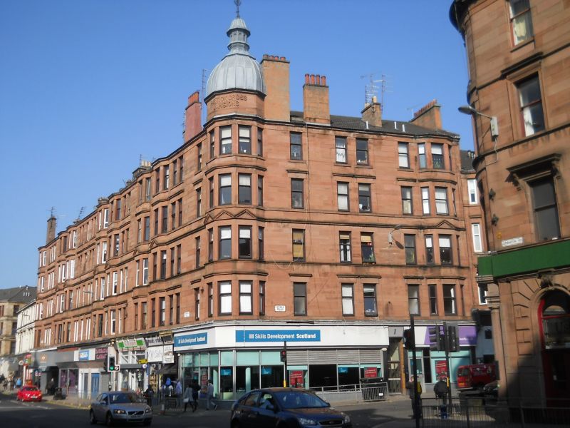 Partick Mansions at the corner of Dumbarton Road and Byres Road