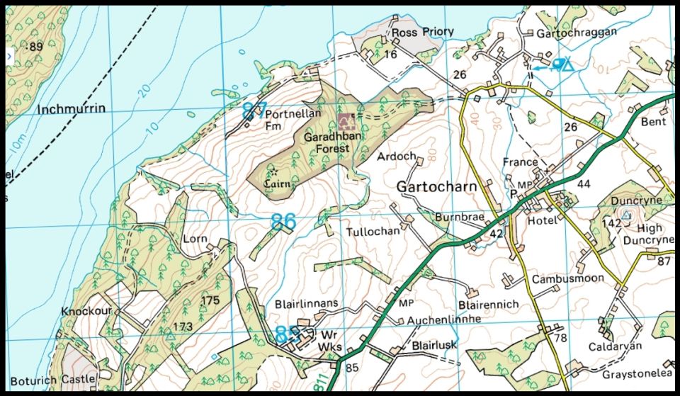 Map of Gartocharn and Ross Priory
