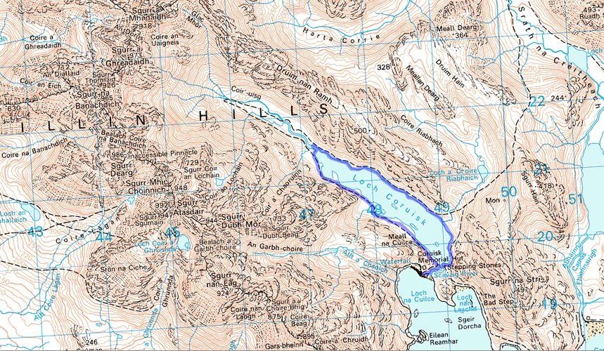 Location Map for Loch Coruisk in Skye