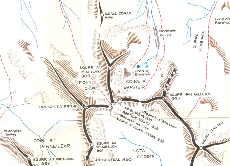 Map for Sgurr nan Gillean on the Skye Ridge