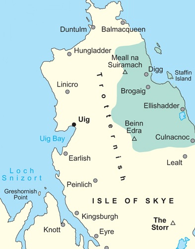 Location Map and Access Route for The Storr on Isle of Skye