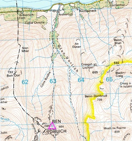 Location Map for Ben Vorlich and Meall na Fearna