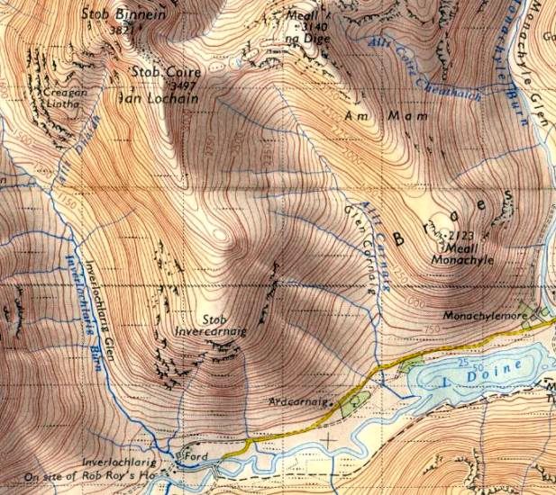 Map for Stob Binnein southern access