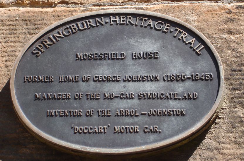 Plaque for the Springburn Heritage Trail on Mosesfield House