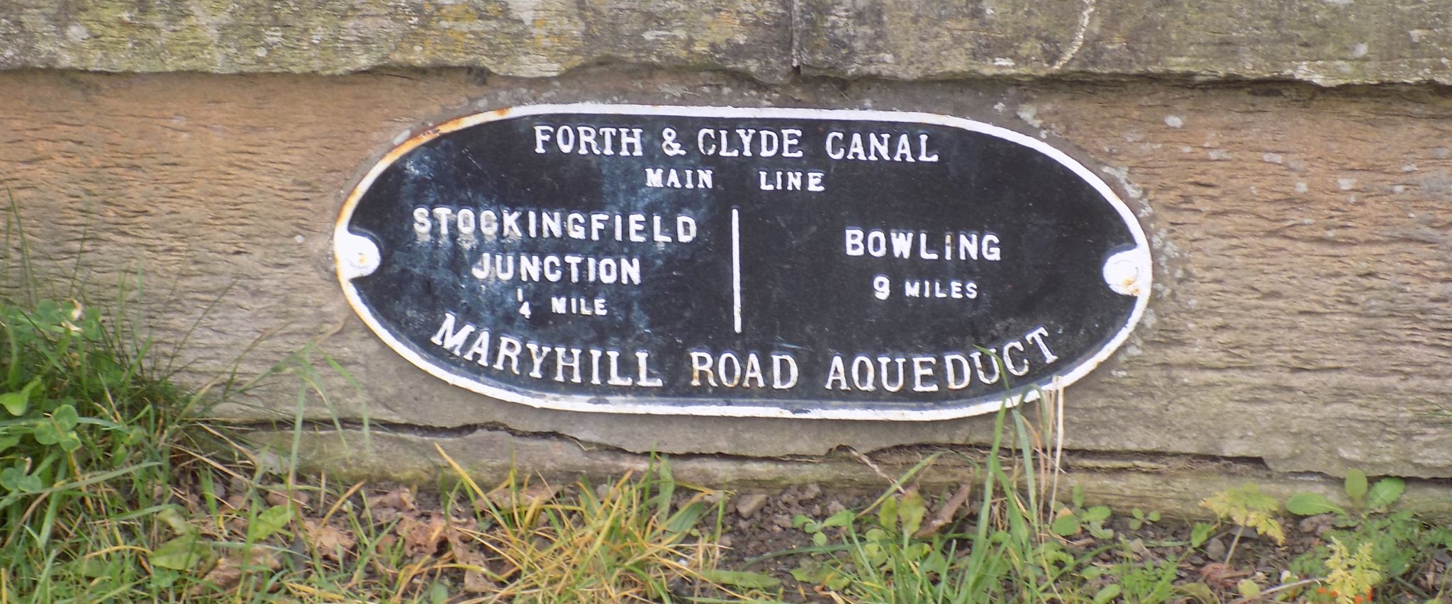 Plaque on on Maryhill Aqueduct on Forth and Clyde Canal
