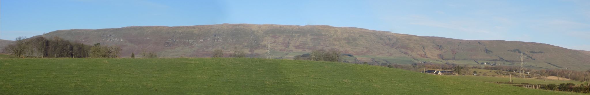 Campsie Fells from track along route of Kelvin Valley Railway