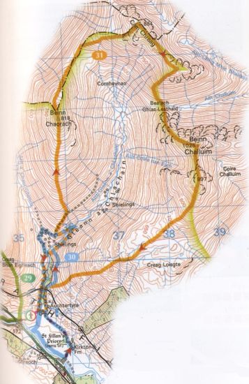 Route Map for Ben Challum