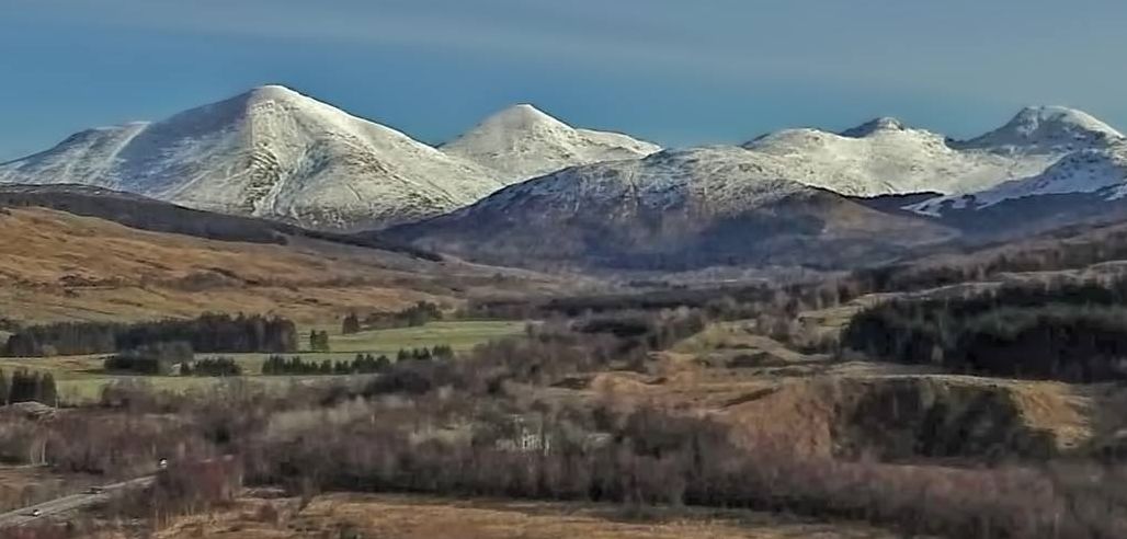 Ben More and Stob Binnien and Cruach Ardrain on approach to Tyndrum