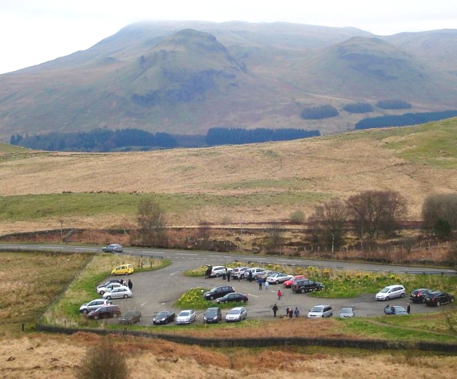 Dumgoyne and Campsie Fells above Queen's View car park