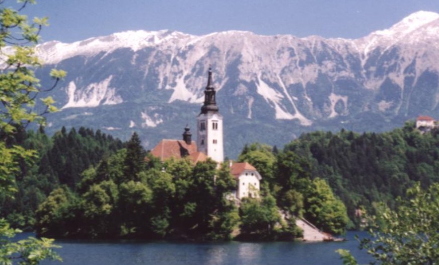 The Church on Island in Lake Bled in Slovenia