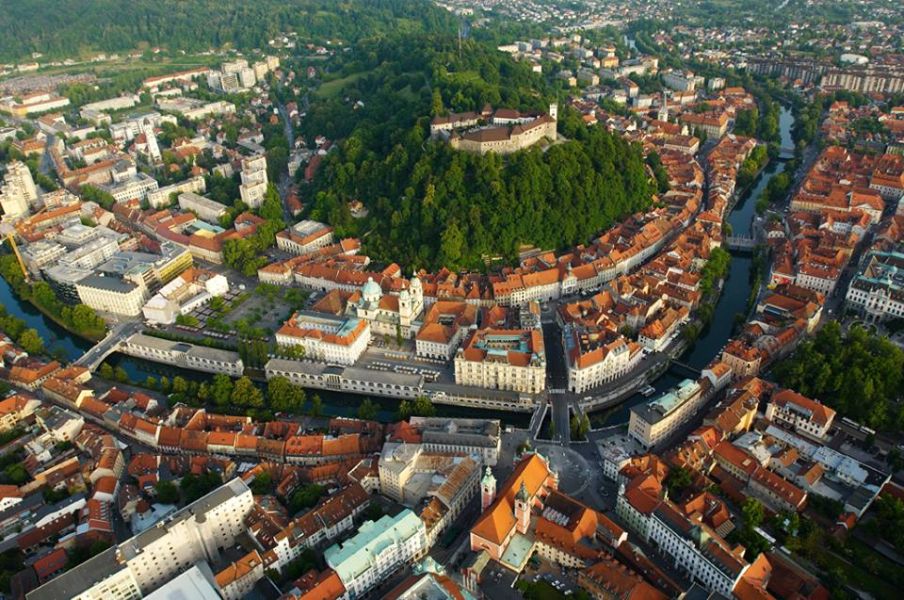 Aerial view of Ljubljana - capital city of Slovenia