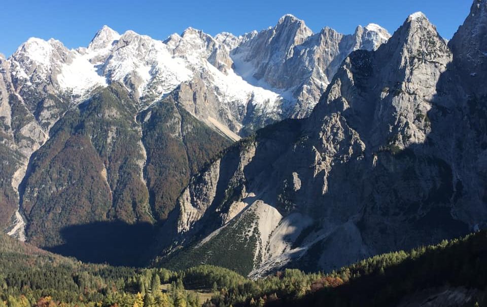 Spik, Skrlatica and Oltarji in Julian Alps in Slovenia