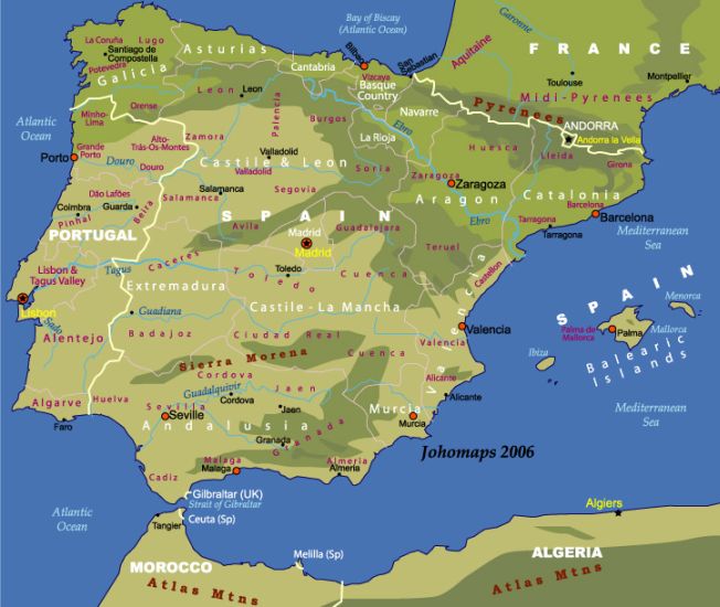 Map of the Iberian Peninsula